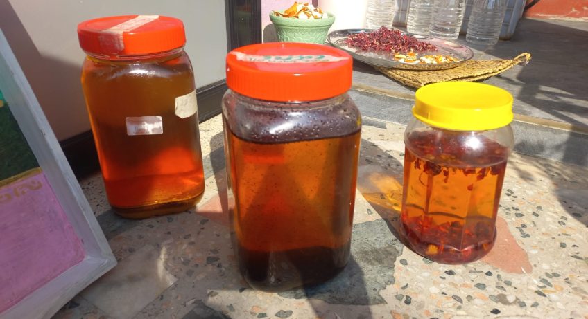 Herbal infusion in oil